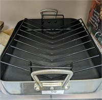 STAINLESS BROILING PAN WITH ROAST RACK