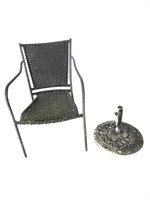 Patio Chair W/Umbrella Holder