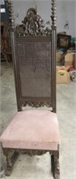 Late 18th Century Walnut High Back Chair Rattan