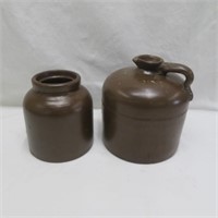 Stoneware Oil Jug & Wide mouth Jar - Blemishes
