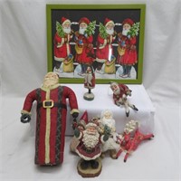 German Die Cut Santa's Framed Picture