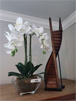 FAUX ORCHID AND SPIRAL STAIRCASE DÉCOR