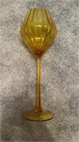Vintage Empoli Italian Amber optic glass 17” tall