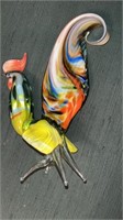 Vintage hand blown glass rooster wing is damaged