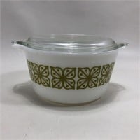 Vintage Pyrex Bowl Geometric Green 473 1 Qt