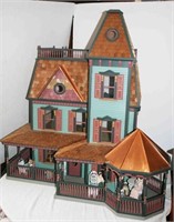 Victorian 2-Story Doll House w/ Front Porch,