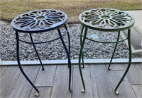PAIR OF WROUGHT IRON PLANT STANDS