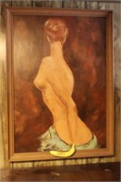 Orig. 1960's "Beautiful Nude Profile" Painting