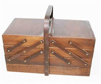 Wooden Fold Out Sewing Caddy/Cabinet