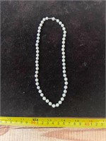 14K Gold Clasp Hand Knotted Pearl Necklace