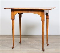 Queen Anne Style Tiger Maple Occasional Table