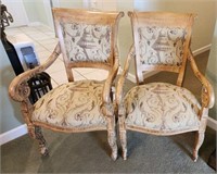 Pair of Heavy Upholstered Designer Chairs
