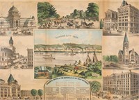 Kansas City 1855 Lithograph Lanward Publishing Co.