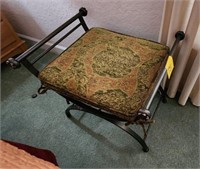 Metal and Upholstered Dressing Bench