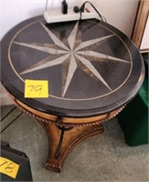 Round Marble Top Inlaid Table