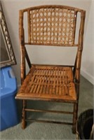 Rattan Folding Chair and Baskets