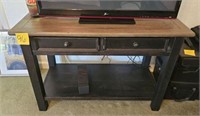 Wood Double Drawer Console Table