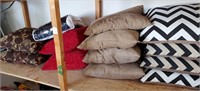 12 Throw Pillows And Small blanket