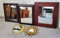 5 Framed Mirrors