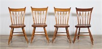 Four Primitive Farmhouse Dining Chairs