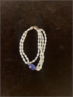 14K Pearl Cloisonné Bracelet