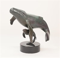 Dale Evers Patinated Bronze Whales