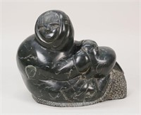 Inuit Stone Carving Figure With Seal
