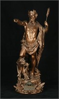 After Gustave Trouillard Patinated Metal Neptune