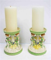 Pair Junk & Jewels Planter Japan Candle Holders