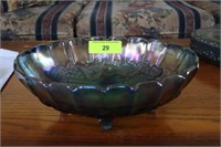 Carnival Glass Footed Bowl