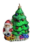 6" Christopher Radko Santa w/ Tree Ornament