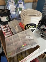 MEPPS SPINNERS, LURES AND BAIT BUCKET