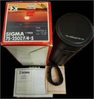 Sigma 75-250mm f/4-5 One Touch Lens for Pentax-K