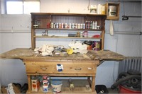 PAINTING SUPPLIES, MOLDS & WORK TABLE