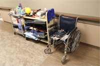(2) Carts with Assorted Therapy Equipment & Wheel