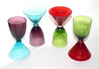 4 vintage double sided cocktail glasses RHA