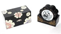 Asian lacquered coasters & jewelry case RHA