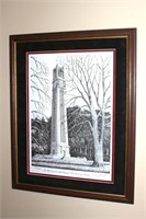 Jerry Miller print N.C. State Bell Tower 19.5"h x