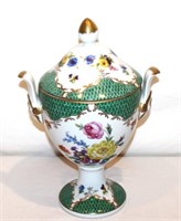 Elios hand painted porcelain covered urn  RHB