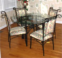 wrought iron octagonal dining table w 4 chairs
