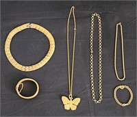 lot of gold toned costume jewelry