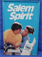 Vintage Metal Salem Spirit Advertising Sign 9x14