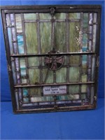 Vintage Stained Glass Window 26"x22"