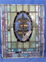 Vintage Stained Glass Window 29"x23"