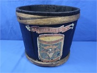 Antique Wooden Bucket w/Image-E Pluribus Unum