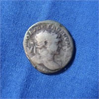 Trajan Demarius 97-117AD, AX Vesta Seated Sears