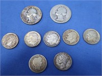 Silver-1944,1957 Quarters, 7 Dimes(1910, 1943,