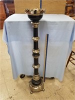 47 IN. CANDLE STAND- NICKEL PLATED & EBONY