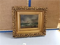 NICELY FRAMED SEASIDE OIL PAINTING ON CANVAS