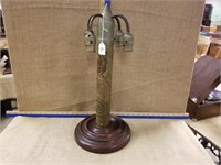 SHELL ART LAMP ON WALNUT BASE- PERSONALIZED JOE